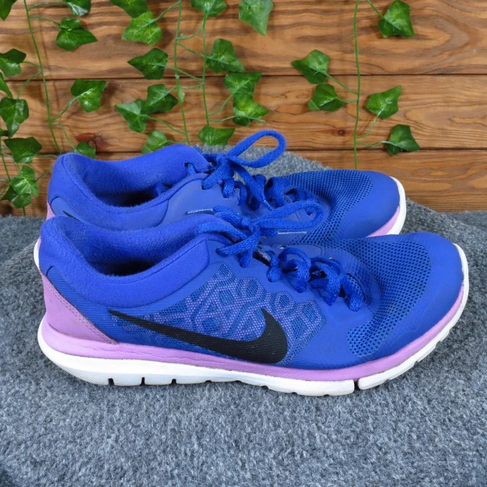 Nike Flex 2015 RN Women Running Shoes Size 8.5 Athletic Training Blue Pink Mesh